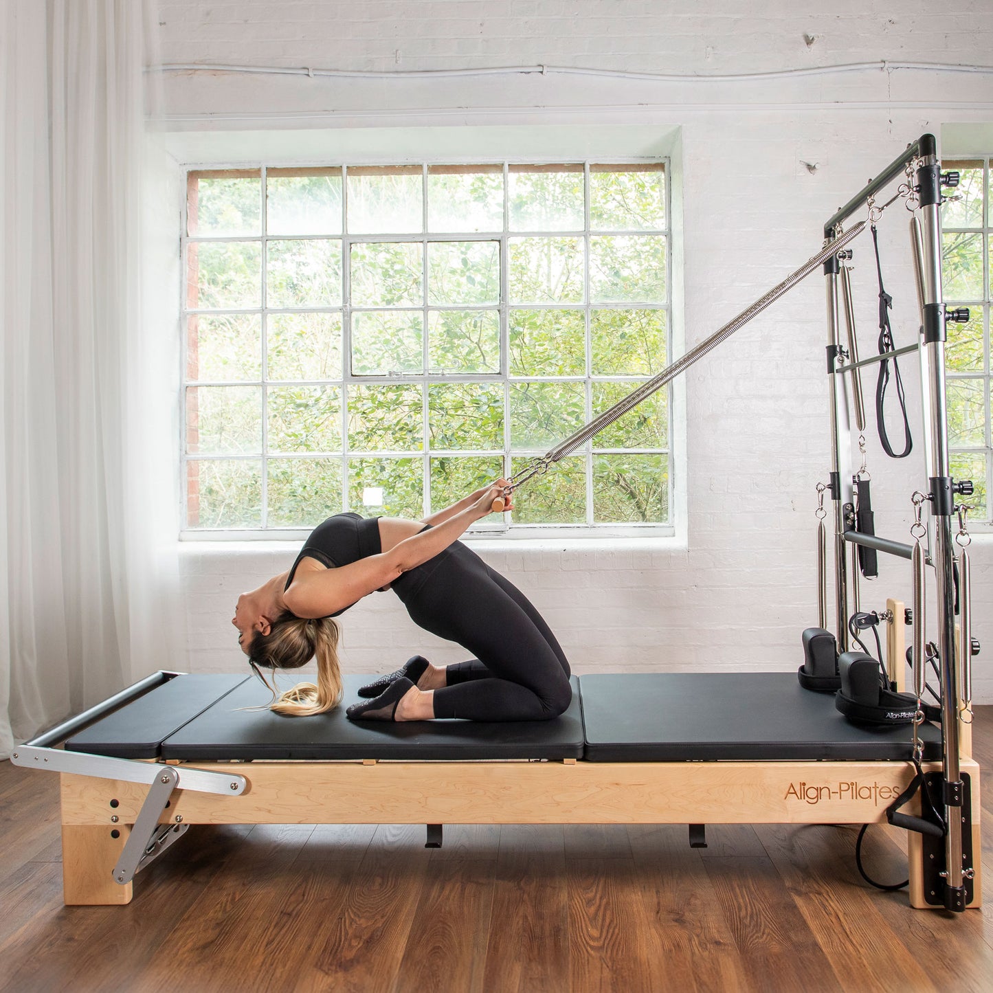 Align Pilates M8-Pro Maple Wood Pilates Reformer with Half Cadillac