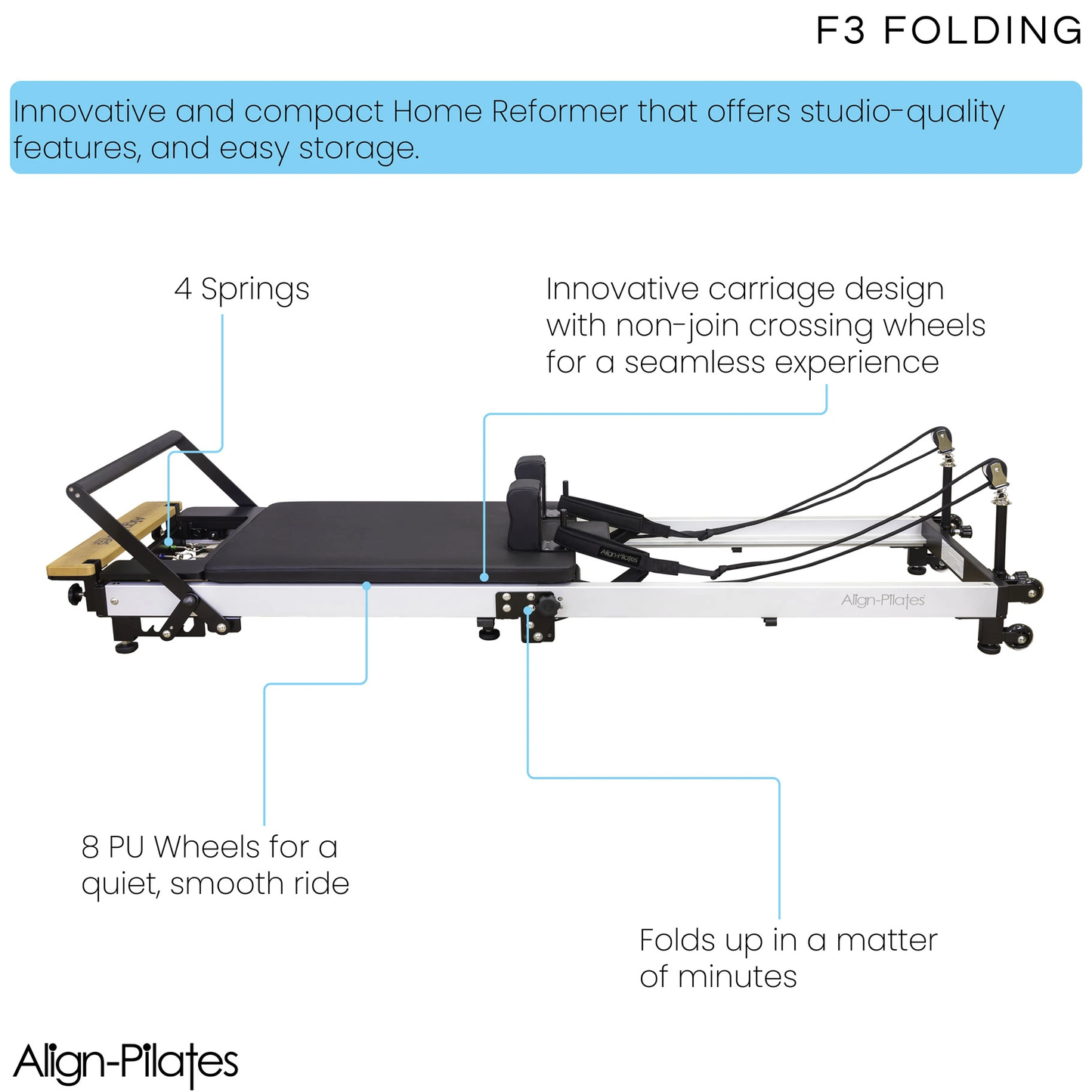 Align Pilates F3 Folding Pilates Reformer